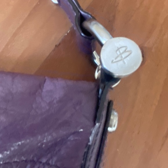 B. Makowsky Silver Trim Soft Purple Leather Hobo Shoulder Bag Purse Handbag - Picture 4 of 13
